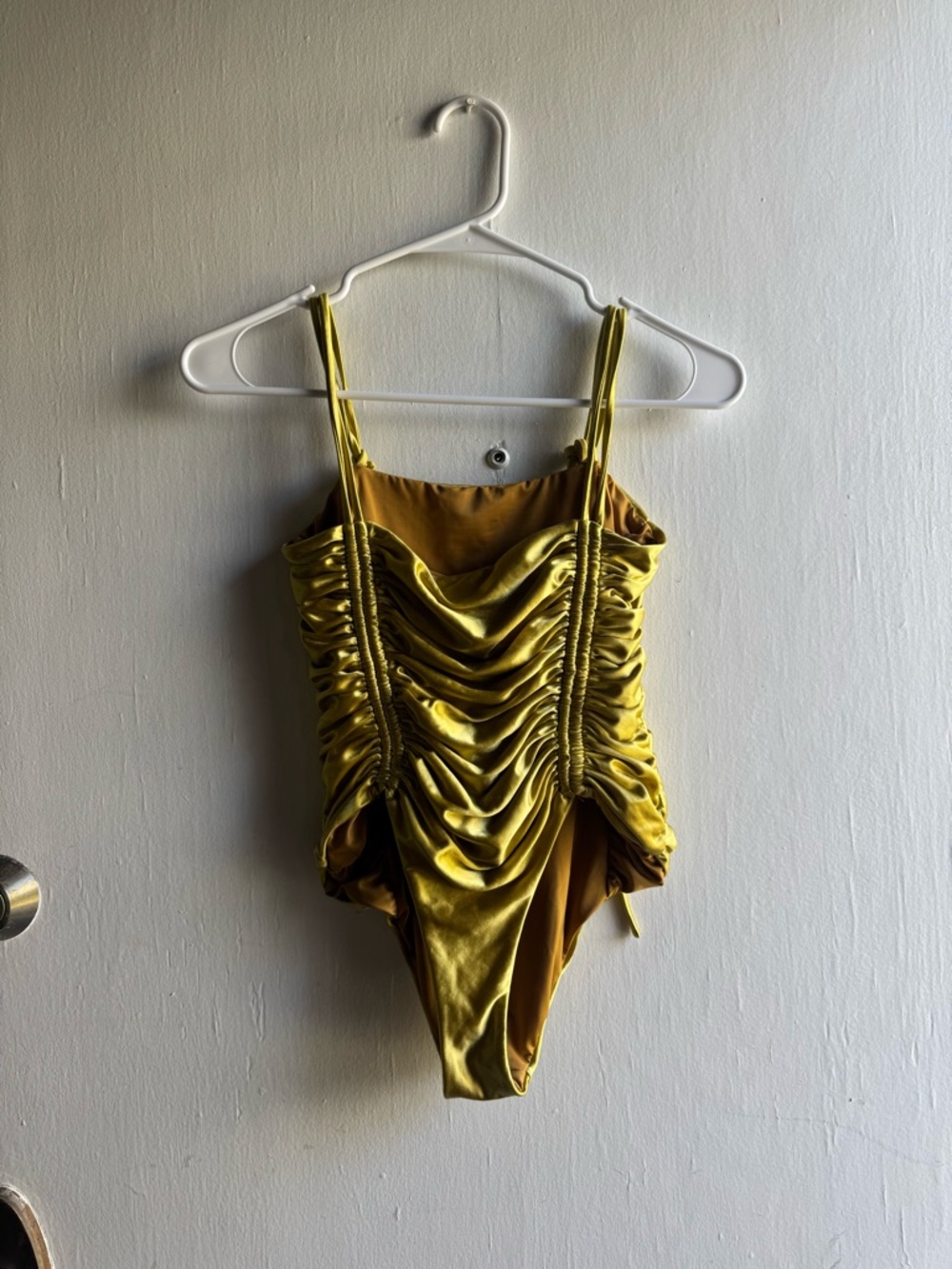 Isa Boulder Golden Ruched One-Piece Swimsuit - Picture 4 of 6